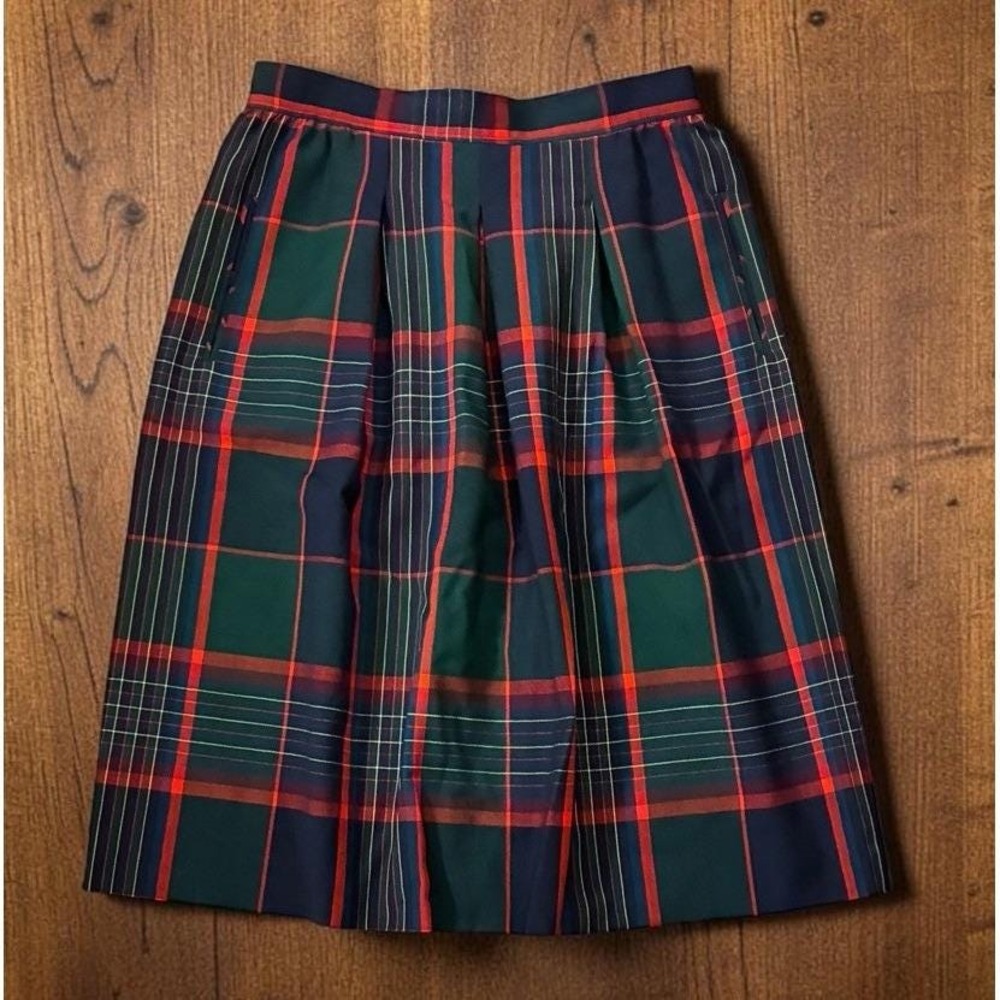 VTG Pendleton 100% Virgin Wool Pleated Midi MacLennan Tartan 28" Waist Size 6